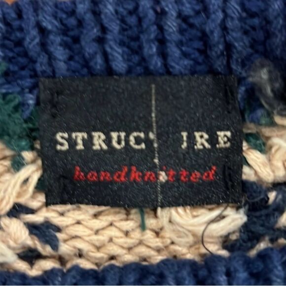 Structure vintage multi color cotton blend 90s sweater size large - Picture 4 of 7